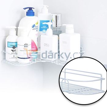 Obrázek z Rohová kovová polička - bílá 