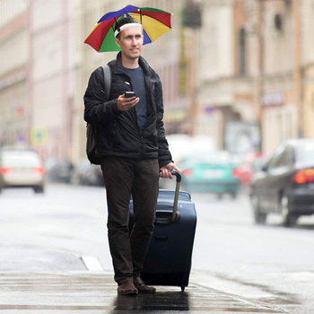 Obrázek z Deštník na hlavu - modrý 