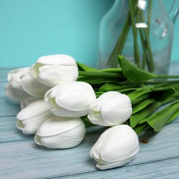Obrázek z Umělé tulipány 10 ks - světle růžové 